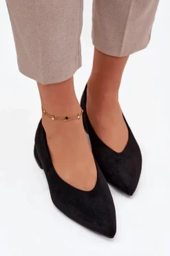 Czółenka Na Klocku Z Eko Zamsz Czarne Karielle