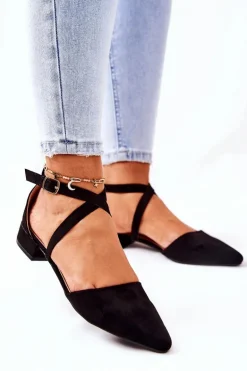 Czółenka Na Niskim Obcasie Czarne Giovanna