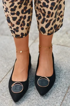 Czółenka Na Niskim Obcasie Z Eko Zamszu S.Barski KV27-037 Czarne