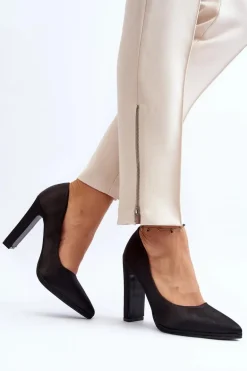 Czółenka Na Słupku Czarne Piatti