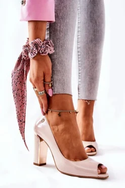 Czółenka Na Słupku Monnari 0780-015 Beżowe