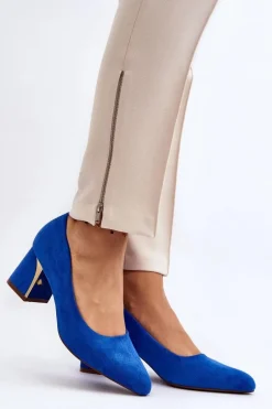 Czółenka Na Słupku Niebieskie Stelloria