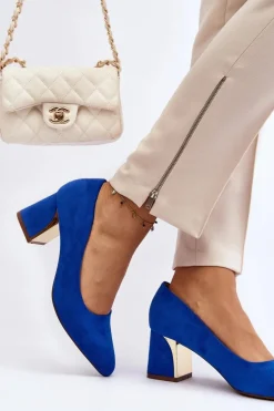 Czółenka Na Słupku Niebieskie Stelloria