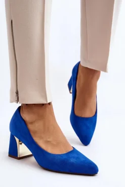 Czółenka Na Słupku Niebieskie Stelloria