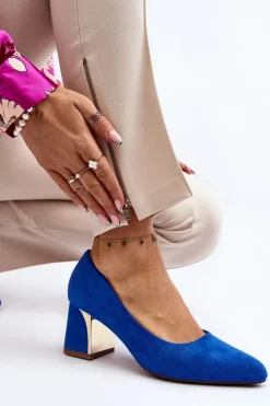 Czółenka Na Słupku Niebieskie Stelloria