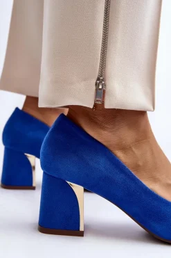 Czółenka Na Słupku Niebieskie Stelloria