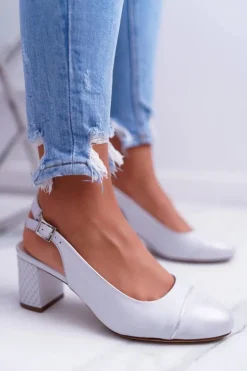 Czółenka Na Słupku Sergio Leone SK797 Szare Hertes