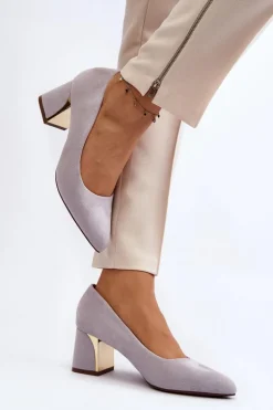 Czółenka Na Słupku Szare Stelloria