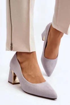 Czółenka Na Słupku Szare Stelloria