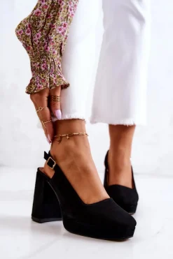 Czółenka Zamszowe Maciejka 05441-01 Czarne