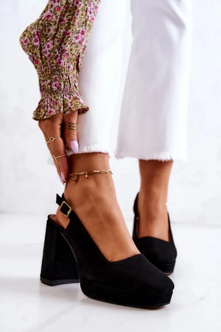 Czółenka Zamszowe Maciejka 05441-01 Czarne