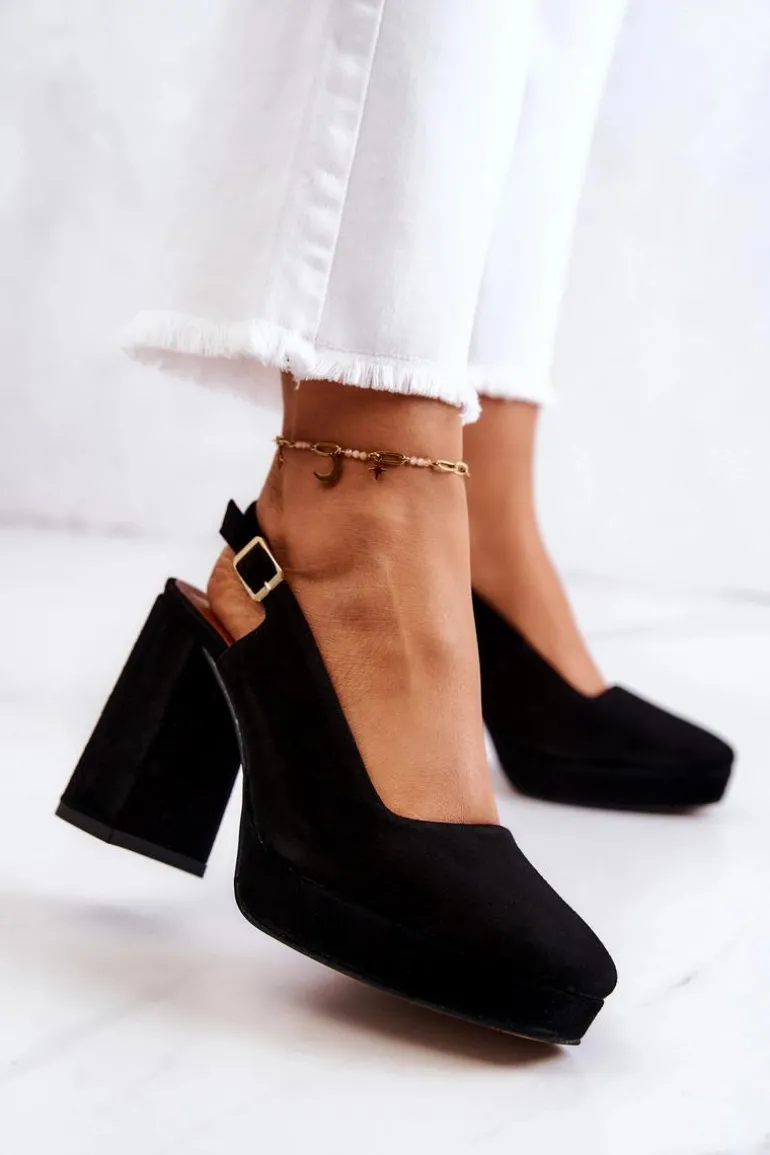 Czółenka Zamszowe Maciejka 05441-01 Czarne