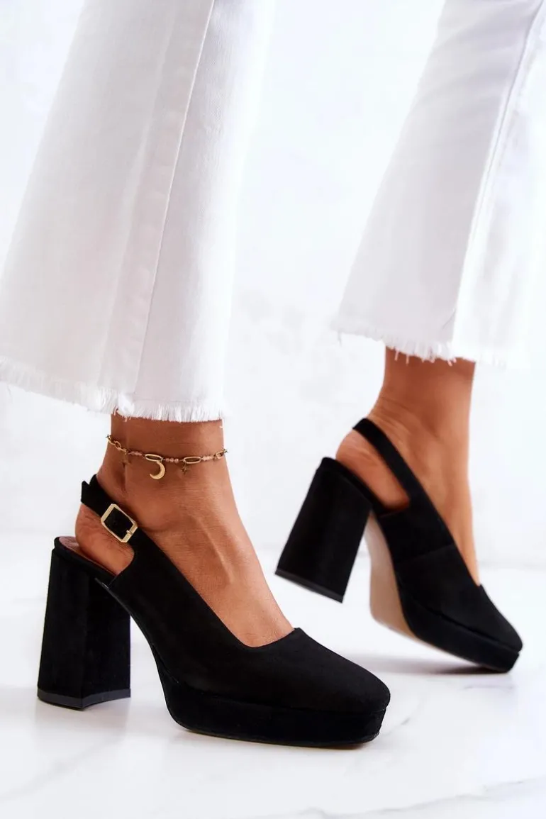 Czółenka Zamszowe Maciejka 05441-01 Czarne