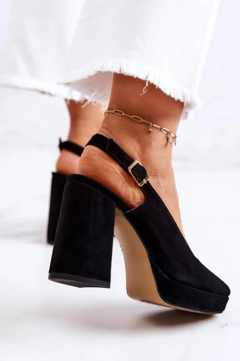 Czółenka Zamszowe Maciejka 05441-01 Czarne