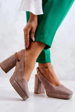 Czółenka Zamszowe Maciejka 05441-10 Beżowe