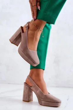 Czółenka Zamszowe Maciejka 05441-10 Beżowe