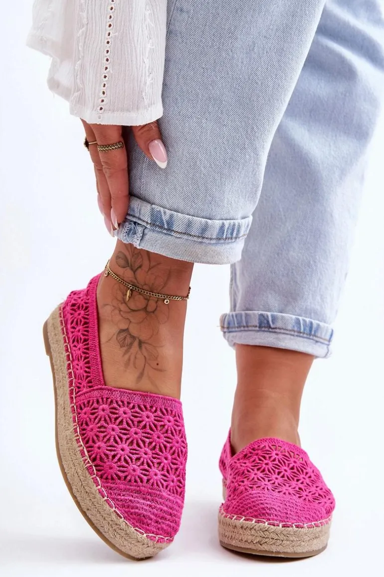 Damskie Ażurowe Espadryle Różowe One Lover