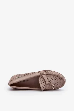 Damskie Ażurowe Mokasyny Beżowe Twista