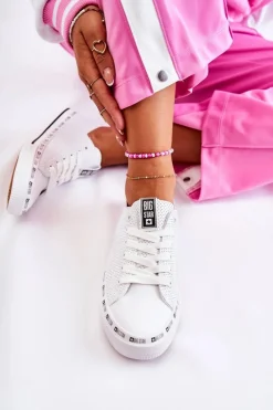 Damskie Ażurowe Trampki Big Star Białe FF274024