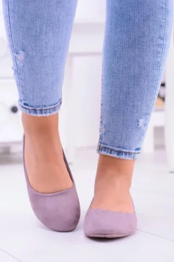 Damskie Balerinki Zamsz Wrzosowy Bueno