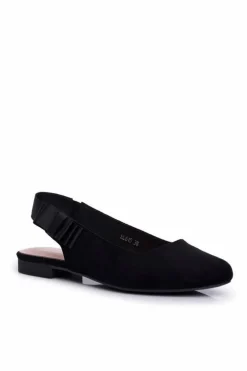 Damskie Balerinki Zamszowe Sergio Leone BL615 Czarne Lilon