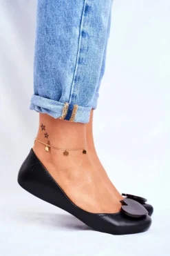 Damskie Baleriny Pachnące Gumowe ZAXY Czarne FF285050