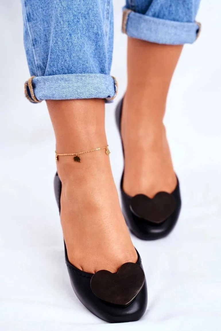 Damskie Baleriny Pachnące Gumowe ZAXY Czarne FF285050