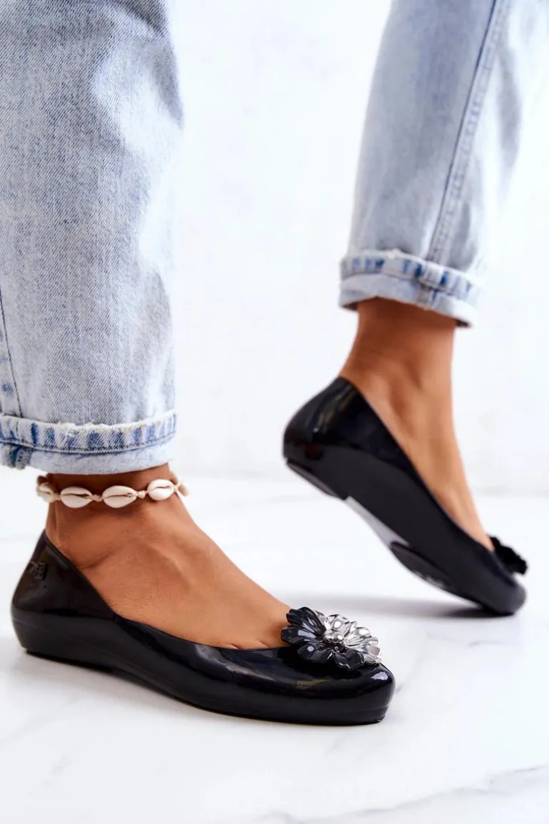 Damskie Baleriny Pachnące Gumowe ZAXY JJ285048 Czarne