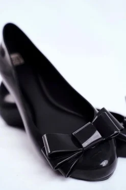 Damskie Baleriny Pachnące Gumowe ZAXY Czarne FF285057