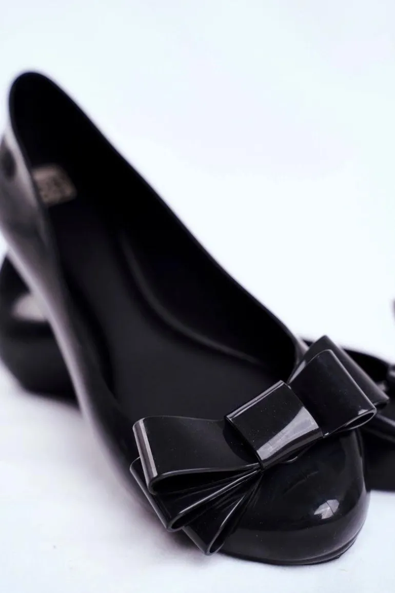 Damskie Baleriny Pachnące Gumowe ZAXY Czarne FF285057