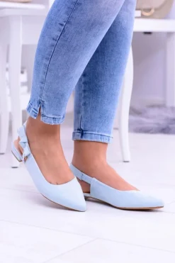 Damskie Błękitne Baleriny w Szpic Howla