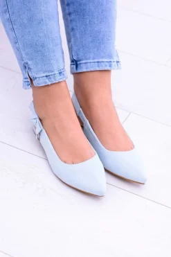 Damskie Błękitne Baleriny w Szpic Howla