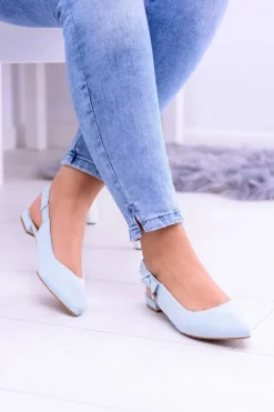 Damskie Błękitne Baleriny w Szpic Howla