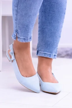 Damskie Błękitne Baleriny w Szpic Howla