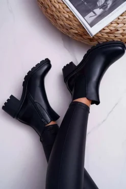 Damskie Botki Czarne Disquared