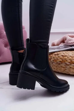 Damskie Botki Czarne Disquared