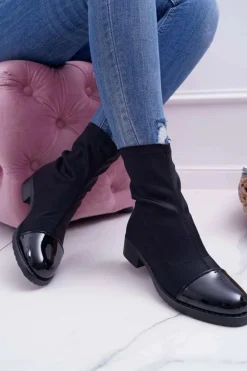 Damskie Botki Elastyczne Czarne Beat