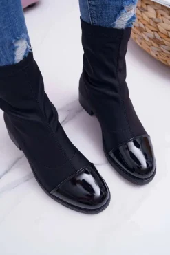 Damskie Botki Elastyczne Czarne Beat