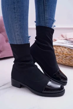 Damskie Botki Elastyczne Czarne Beat