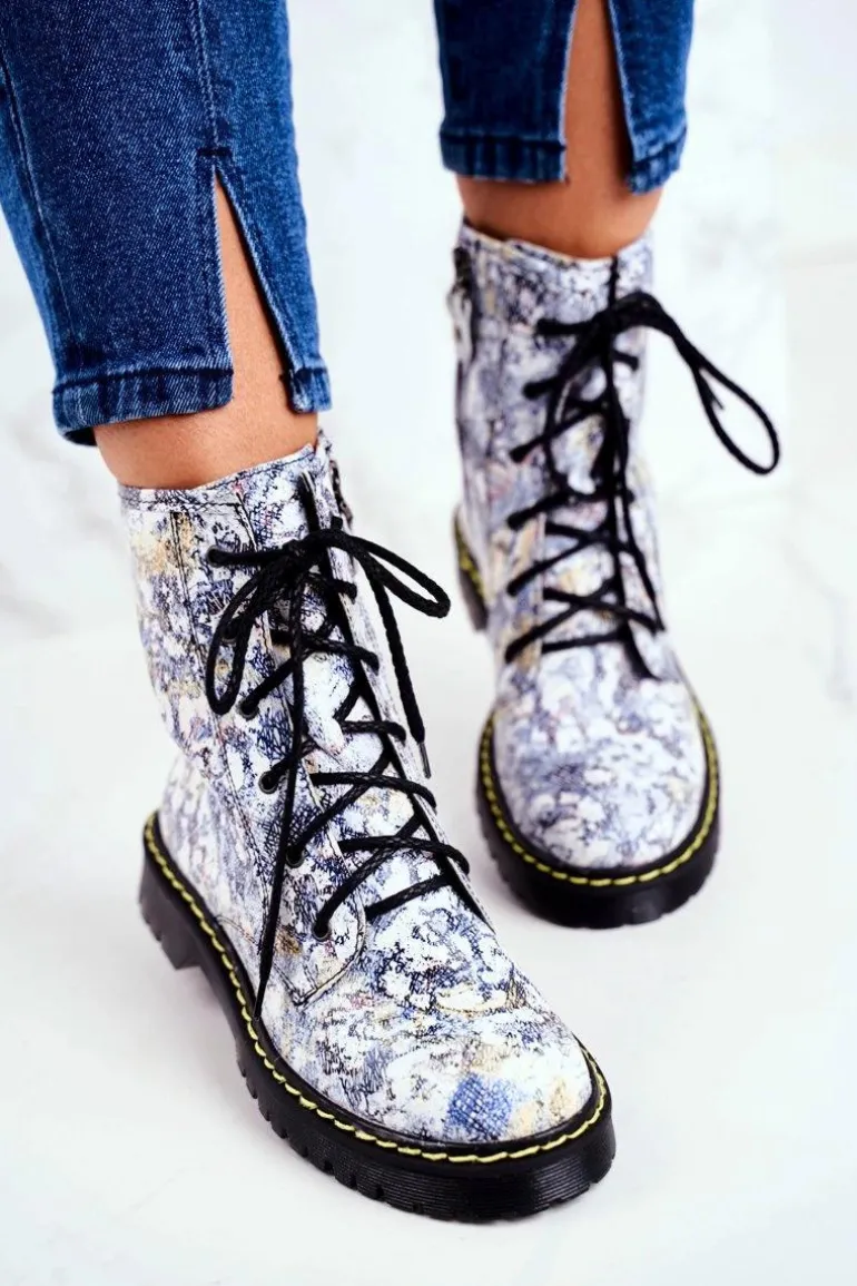 Damskie Botki Glany Workery Maciejka Wielokolorowe 01609-39/00-6