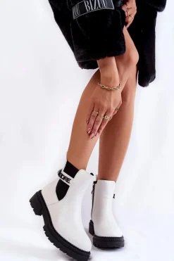 Damskie Botki La.Fi 250005W-PU Białe