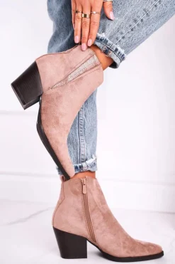 Damskie Botki Na Obcasie Khaki Loud