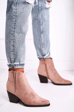 Damskie Botki Na Obcasie Khaki Loud