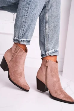 Damskie Botki Na Obcasie Khaki Loud