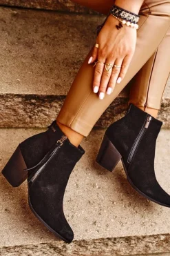 Damskie Botki Na Słupku Big Star Czarne GG274362