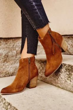 Damskie Botki Na Słupku Big Star Camel GG274364