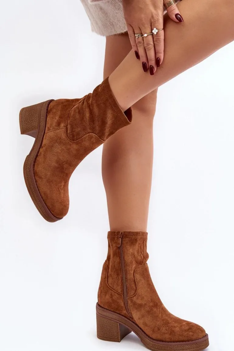 Damskie Botki Na Słupku Camel Argastis