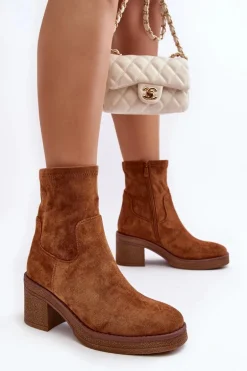 Damskie Botki Na Słupku Camel Argastis