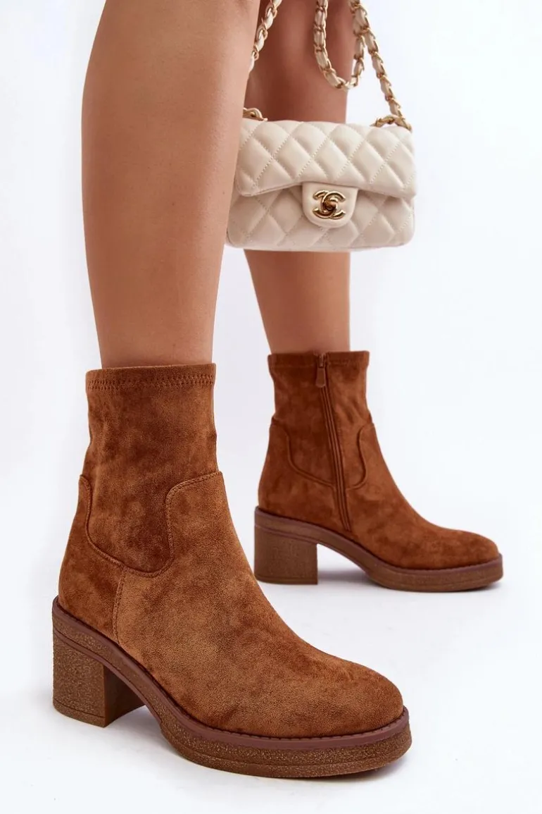 Damskie Botki Na Słupku Camel Argastis