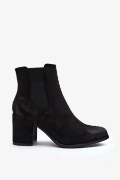 Damskie Botki Na Słupku Czarne Arianti